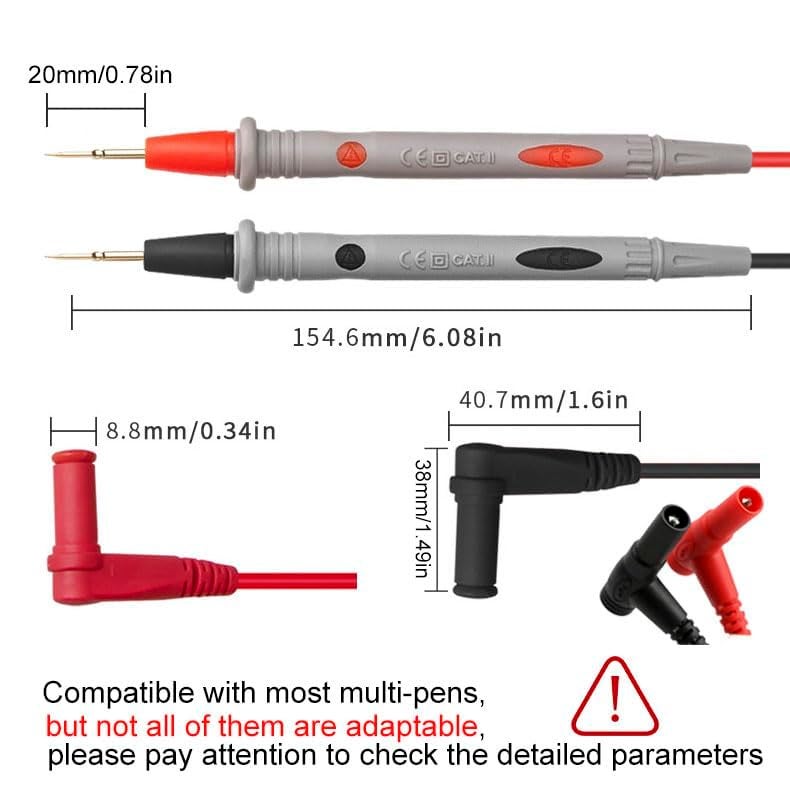 CNHIDEE Test leads 1000V 20A Ultra-Sharp Gold-Plated Test Probe Lead for Multimeter Meter Test lead, 40.5 inch / 103 cm, multimeter test leads for Fluke/AstroAI/INNOVA/Klein Multimeter Electronic Clamp tester - Image 1